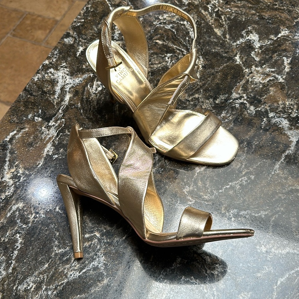 Vince Camuto gold heels